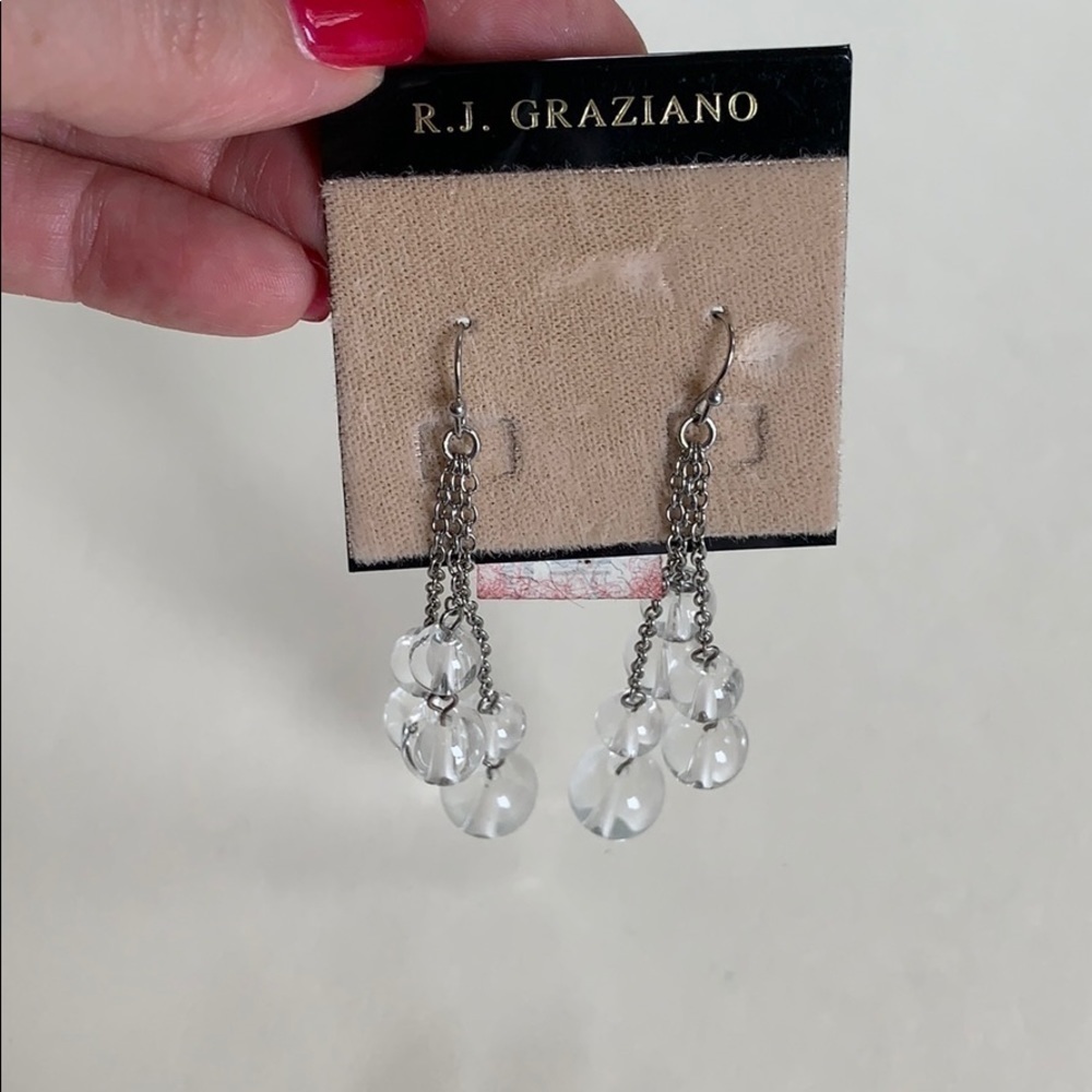 R.J. Graziano Silver Dangle Bauble Earrings